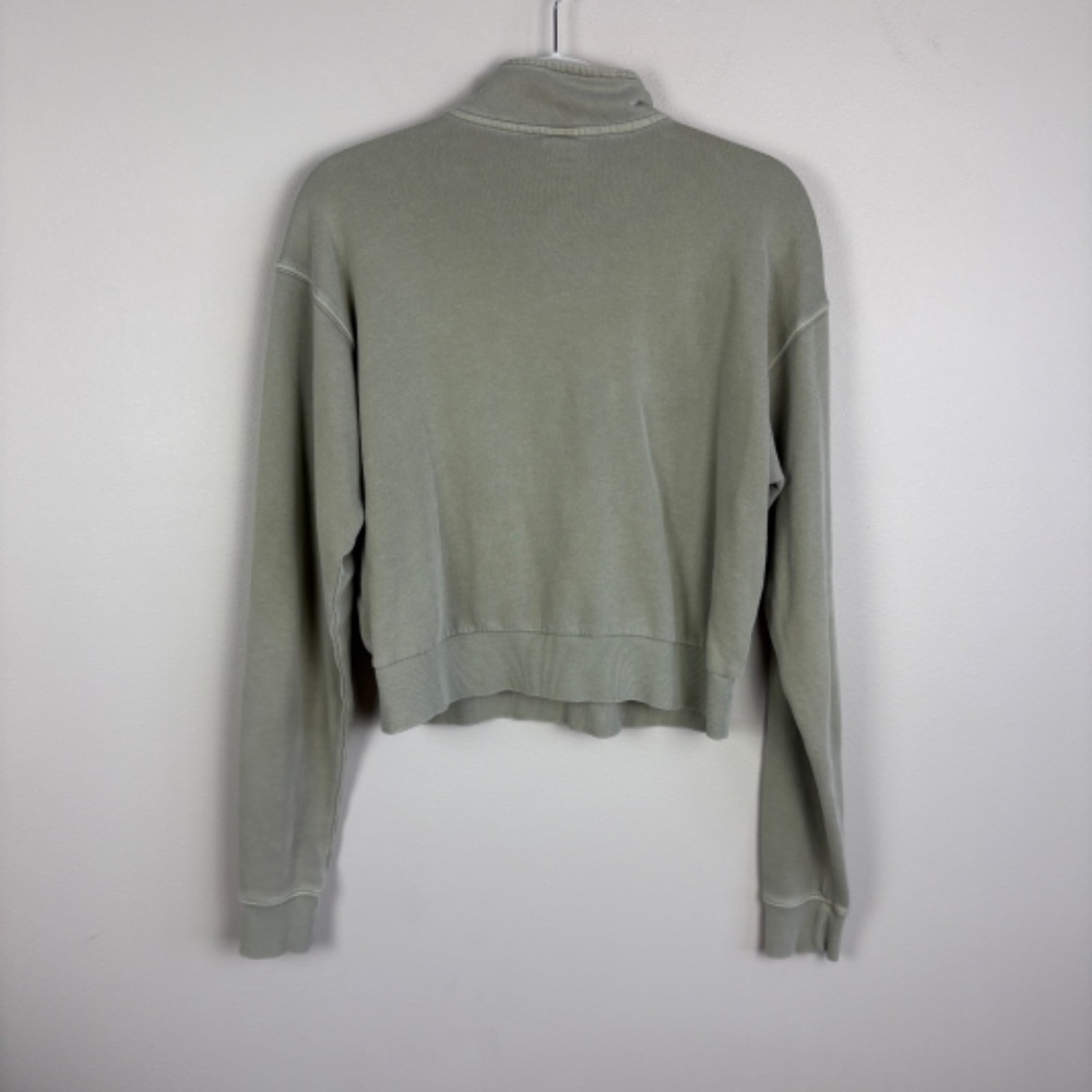 Wild Fable Sage Quarter Zip Cropped Sweatshirt - Size Medium - Picture 4 of 5
